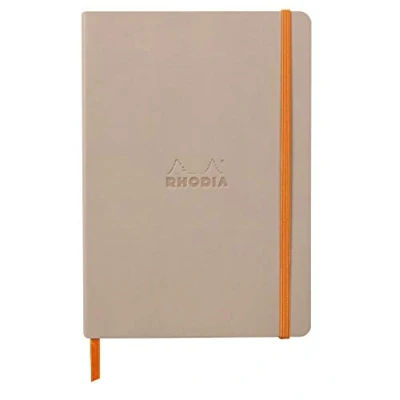 Image of RHODIA 117439C Touché de Rose Soft Notebook A5 Dotted Dot 160 pages 90g Ivory Clairefontaine Paper Bookmark, Elastic Closure Faux Leather Cover Rhodiarama Collection