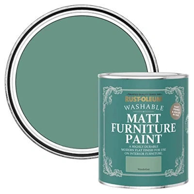 Image of Rust Oleum Green Furniture Paint in Matt Finish Wanderlust 750ml