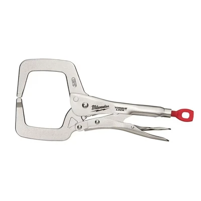Image of Milwaukee Torque Lock Locking C Clamp Regular Jaws 280mm (11in), Silver,red