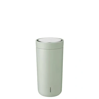 Image of Stelton To Go Click Thermal Mug, Double Walled Insulated Flask, Rustproof, Leak Proof Coffee Mug/Tea Mug with Smart Lid, Hot &amp; Cold Drinks, 0.4 Litres, Minty Moss