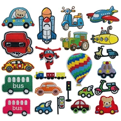Image of Car Iron on Patches, Woohome 23 PCS Sew Applique Patches for Kids DIY Crafts Clothing Jeans Jackets Bags Repair Kit