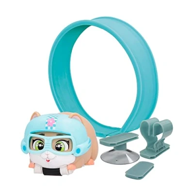 Image of LOOPERS IMC Toys Hammies Brave, Interactive Collectible Vehicle Hamster with Circuit that Runs In and Out of Its Wheel Toy Game for Boys Girls +3 Years Old