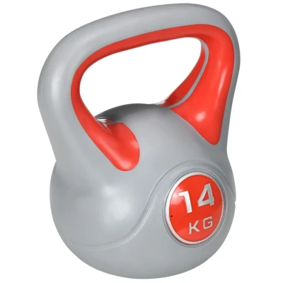 Image of SPORTNOW Kettlebell, 14kg Kettle Bells with Handle for Home Gym Weight Lifting and Strength Training, Red Grey