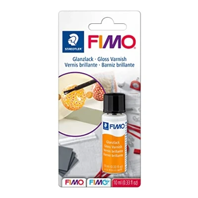 Image of STAEDTLER 8703 01 BK FIMO Gloss Varnish Water Based &amp; Transparent (1 Bottle with Brush 10ml)