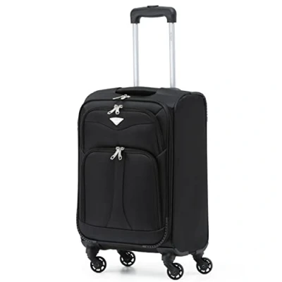 Image of Flight Knight Lightweight 4 Wheel 800D Soft Case Suitcase Robust Anti Crack Cabin Carry On Hand Luggage Approved for Over 100 Airlines Including easyJet, BA &amp; Many More!