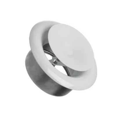 Image of Ø 100mm / 4&#039;&#039; Adjustable Diffuser Air Supply Valve Ventilation Ducting Cover Metal White
