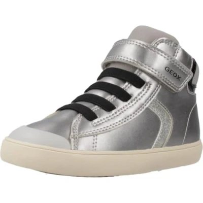Image of Geox B GISLI GIRL girls&#039;s Children&#039;s Shoes (High top Trainers) in Silver