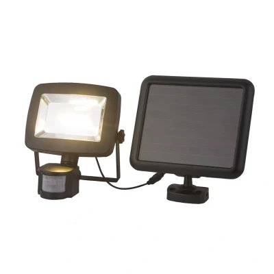 Image of Solarleuchte PIR Outdoor Flood Light Black IP44 LED 2700K Dawn Dusk Sensor