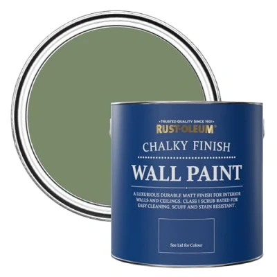 Image of Rust Oleum Green Matt Emulsion Wall Paint All 2.5L