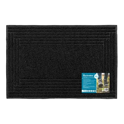 Image of JVL Mud Grabber Spaghetti Scraper Doormat, 40x60cm, Black Border