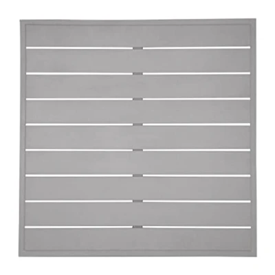 Image of Bolero Aluminium Square Table Top 700 x mm, Light Grey, Modern Slatted Design, Serve Hot Plates up to 180C, Wipe Clean Surface, Indoor Outdoor Rust Resistant Tabletop, FW598