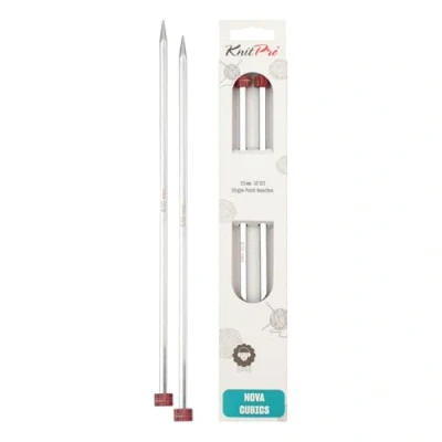 Image of KnitPro 35 cm x 6.5 mm Nova Cubics Single Pointed Needles, Shiny Brass