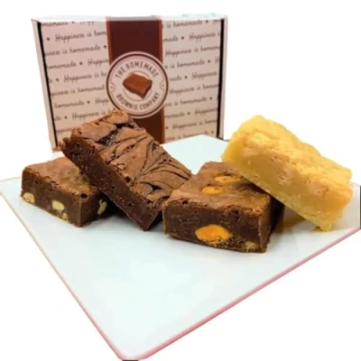 Image of Homemade Brownie Company Variety Pack 4 x Large Delicious Chocolate Brownies by Post Gift Box