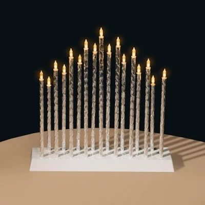 Image of Marco Paul 17White LED Candle Bridge Arch Tower Mains Operated Modern Silver Pipe Xmas Candles Christmas Decorations Candlebridge for Window Table Home Decor