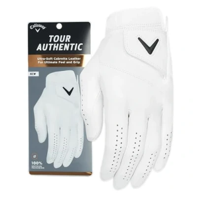 Image of Callaway Golf Tour Authentic Glove (Worn on Left Hand, Cadet (Short Fingers), Medium/Large, White 2022)