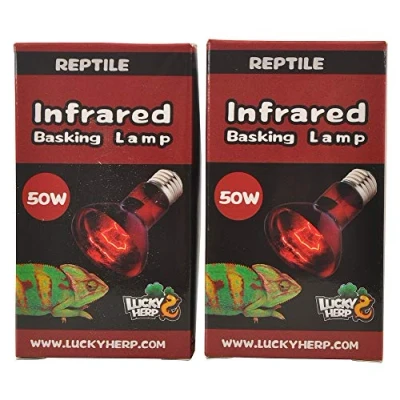 Image of Lucky Herp Reptile Infrared Basking Bulb Heat Lamp,2 Pack,E27,Screw Thread (50 Watt)