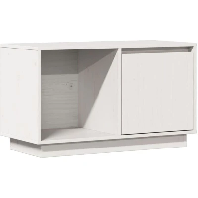 Image of vidaXL TV Cabinet White 74x35x44 cm Solid Wood Pine