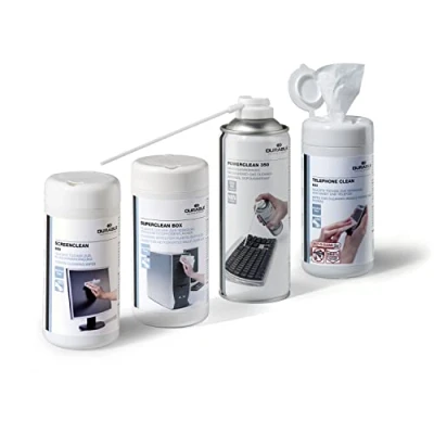 Image of Durable Tech Cleaning Kit Compressed Air Duster and Anti static, Biodegradable Electronics Wipes for Screens, Monitors, Keyboards, iPads, Laptops, Computers, PCs &amp; Phones