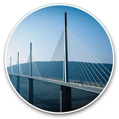 Image of Vinyl Stickers (Set of 2) 10cm Millau Viaduct France Bridge Decals for Laptops,Tablets,Luggage,Scrap Booking,Fridges, 8903