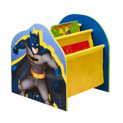 Image of BATMAN Kids Sling Bookcase Bedroom Book Storage, Blue, 39.5cm (H) x (W) 35cm (D)