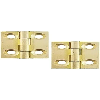 Image of Merriway BH03469 (2 Pcs) 25mm (1 inch) Solid Brass Butt Hinge Pack of 2 Pieces