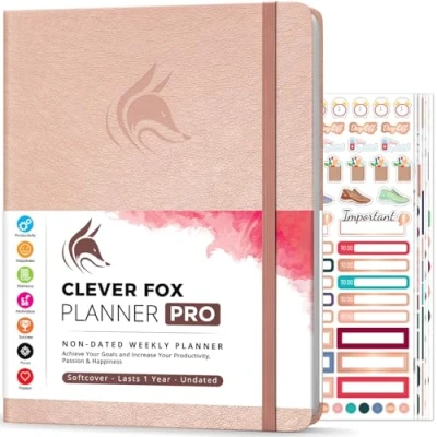 Image of Clever Fox Planner PRO Weekly &amp; Monthly Life to Increase Productivity, Time Management and Hit Your Goals, 21.5x28cm (Rose Gold)