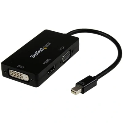 Image of StarTech.com 3 in 1 Mini DisplayPort Adapter 1080p DP / Thunderbolt to HDMI VGA DVI Splitter for Your Monitor (MDP2VGDVHD)