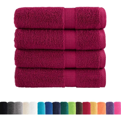 Image of vidaXL Premium Bath Towels SOLUND 4pcs Bordeaux 100x150cm 600gsm