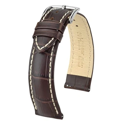 Image of Hirsch Modena 18mm Long Brown Leather Watch Strap 10302810 2 18