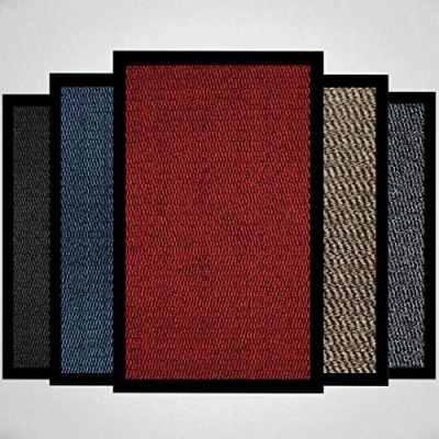 Image of Doormat Dirt Trapper For Indoor &amp; Outdoor Black Grey Washable Barrier Mat Heavy Duty Non Slip Door Entrance Kitchen Runner Super Absorbent