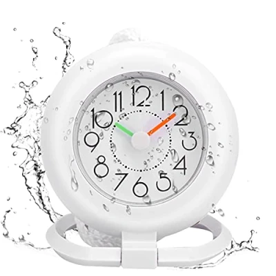 Image of Jadeshay Bathroom Clock Shower Timer Alarm Digital Clocks Hanging Table for Kitchen (white)