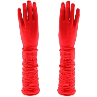 Image of Zac&#039;s Alter Ego Long Ruched Satin Gloves Fancy Dress Formal