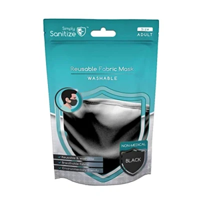 Image of Simply Sanitize Reusable Fabric Black Face Mask, NM001