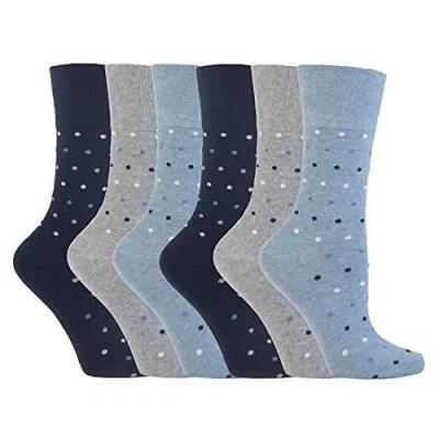 Image of NEW: 6 Pairs Ladies Gentle Grip No Elastic Socks 4 8 uk, 37 42 eur (GG49)