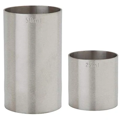 Image of 25ml &amp; 50ml G S Thimble Spirit Measure Bar Equipment 3175/76