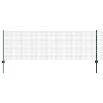 Image of vidaXL Welded Wire Fence with 5 U Posts Green 0.8x10 m Steel