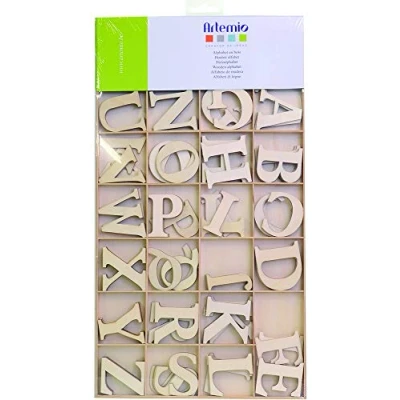 Image of Artemio 6 cm Wooden Alphabet Upper Case, Beige