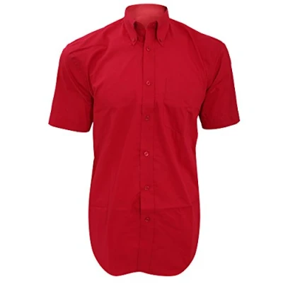Image of Kustom Kit Men&#039;s Short Sleeved Shirt Red XXXL