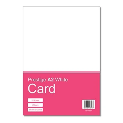 Image of A2 White Card 250gsm Craft 20 Sheets