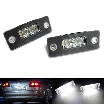 Image of RZG 2x LED Licence Number Plate Light White Canbus For 2002 2010 A8 S8 4E/D3