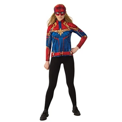 Image of Rubie&#039;s 700603M000 MARVEL CAPTAIN MOVIE Fancy Dress, Womens, Multicolour, M