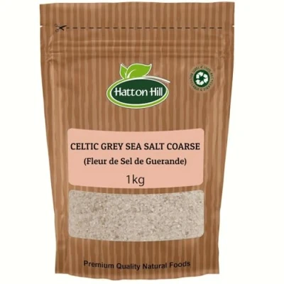 Image of Celtic Sea Salt 1kg Resealable Bag, Hand Harvested, Great for Cooking, Baking, Pickling, Finishing, Light Grey by Hatton Hill