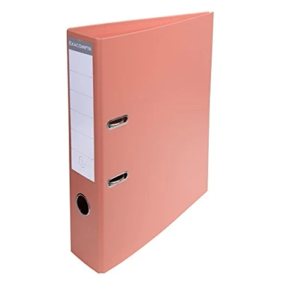 Image of Exacompta Ref 53705E Prem&#039;Touch PVC Lever Arch File 320 x 290mm in Size, 2 Rings, Can Hold A4 Documents, 70mm Spine, 75mm FSC Certified Salmon Cover