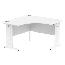 Image of Impulse 1200mm Corner Desk White Top Cable Managed Leg