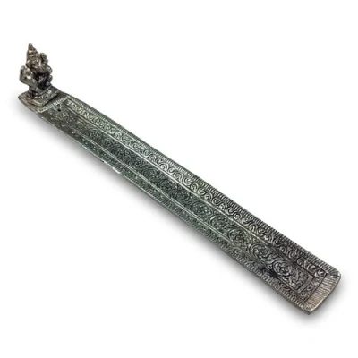 Image of Ganesh Metal Incense Boat Lord Ganesha Holder Stick Burner Large