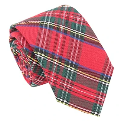 Image of DQT Men&#039;s Tartan Plaid Formal Casual Patterned Classic Tie Red Royal Stewart