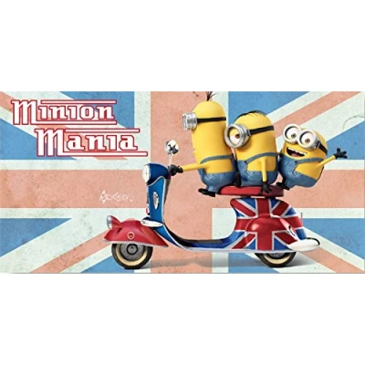 Image of MINIONS Mania Cotton Beach Bath Towel 70 x 140cm Union Jack