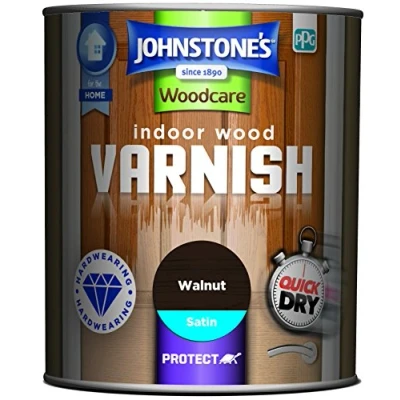 Image of Johnstone&#039;s Woodcare Indoor Wood Varnish Walnut 750ml