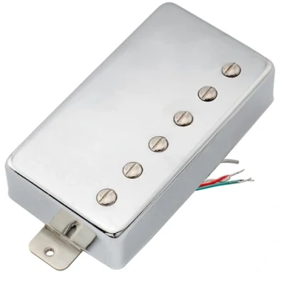 Image of Artec LPA210 Alnico 5 Covered Humbucker Bridge Pickup 16.8K for Les Paul Style Electric Guitar, Chrome