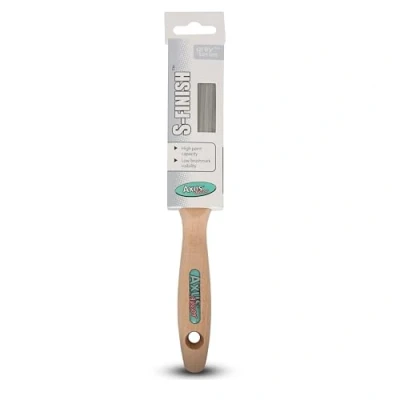 Image of Axus Decor S Finish Paint Brush (Grey Color) 1.5&quot;/38mm For All Paints, Synthetic Filaments, Birchwood Handles, Rust Resistant Stainless Steel, Compatible with Brushmate vapour boxes